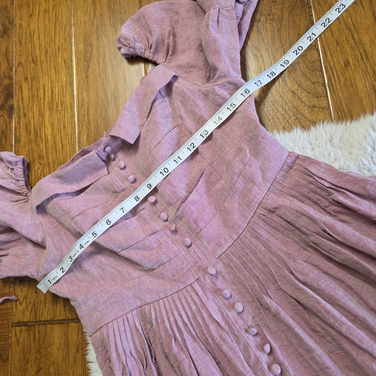 Linennaive Phoenix Regency Lace Up Linen Dress Size Small? Cottagecore Romantic — image 7 of 8